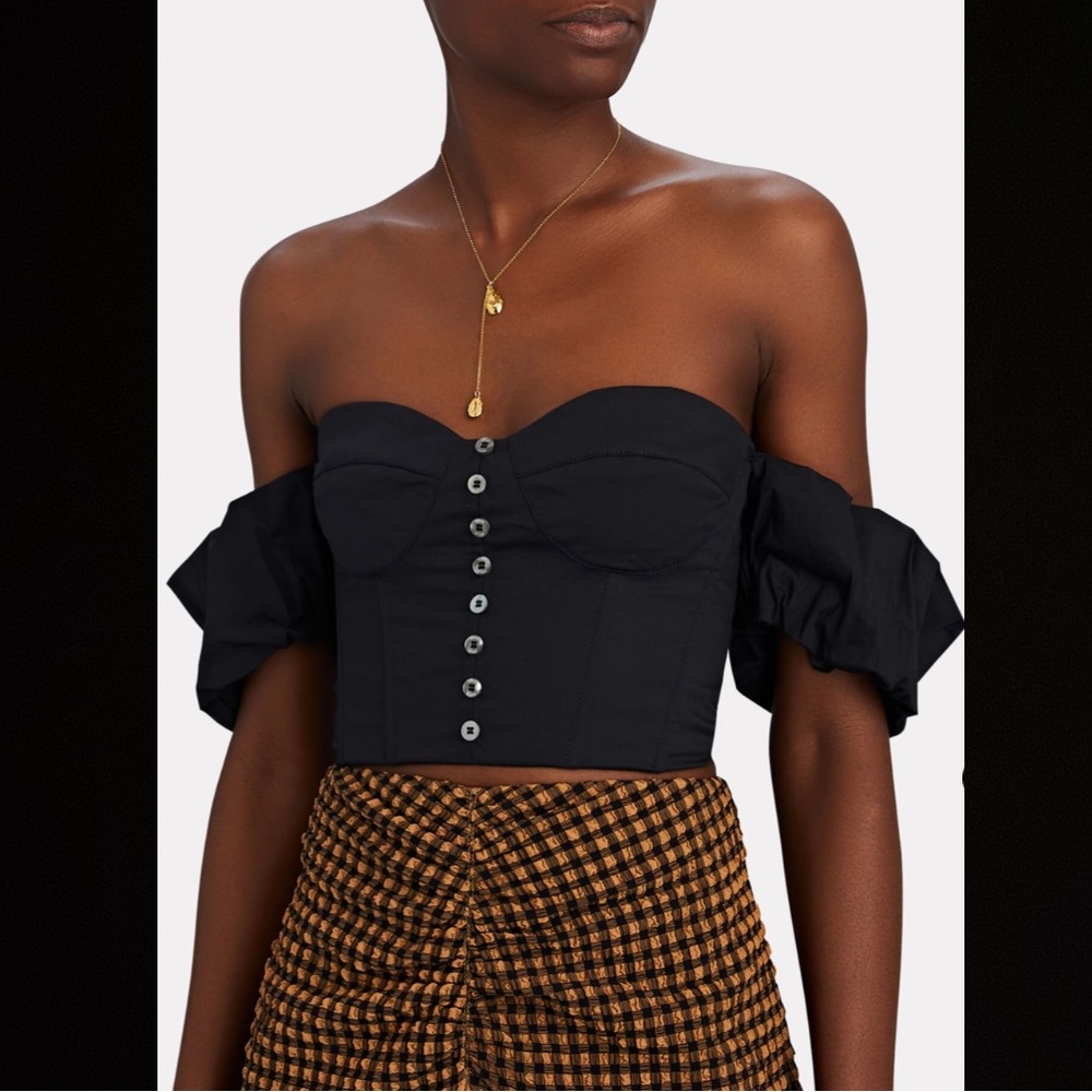 *NWT* STAUD Bouvier Off-The-Shoulder Poplin Top, size small